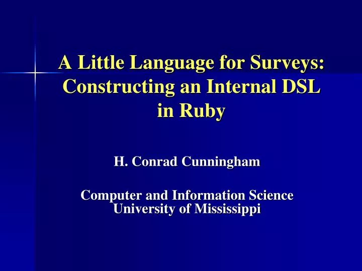a little language for surveys constructing an internal dsl in ruby