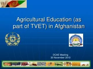 Agricultural Education (as part of TVET) in Afghanistan