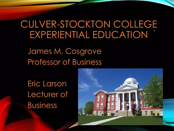 culver stockton college experiential education