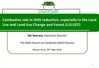 Tek Vannara , Executive Director The NGO Forum on Cambodia (NGO Forum)