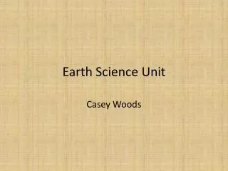 Earth Science Unit