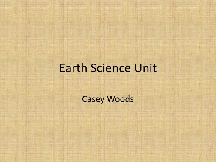 earth science unit