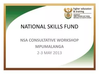 NATIONAL SKILLS FUND