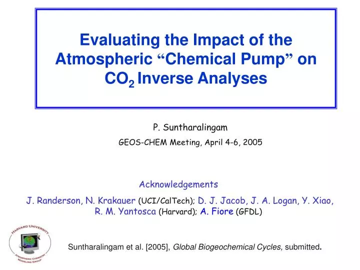 evaluating the impact of the atmospheric chemical pump on co 2 inverse analyses