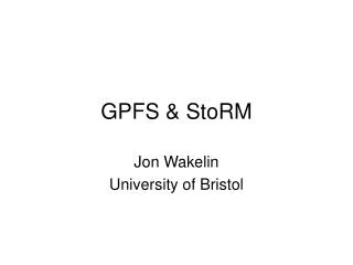 GPFS &amp; StoRM
