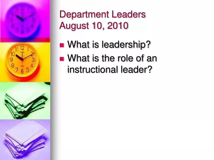 department leaders august 10 2010