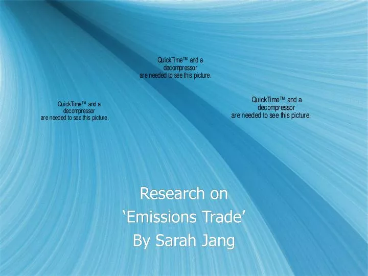 research on emissions trade by sarah jang