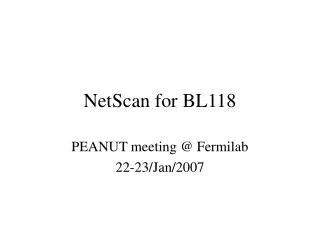 NetScan for BL118