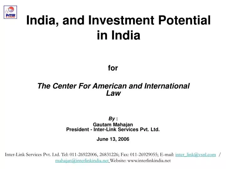 india and investment potential in india