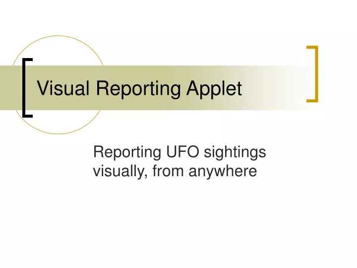 visual reporting applet