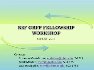 NSF GRFP Fellowship workshop