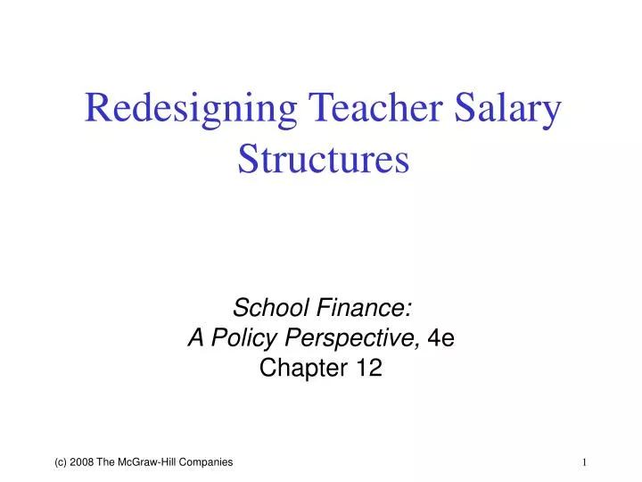 redesigning teacher salary structures