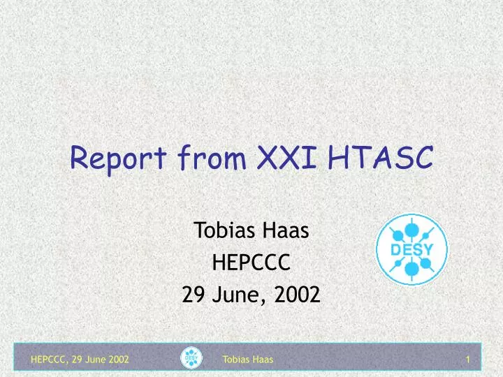 report from xxi htasc