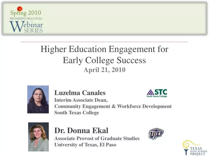 higher education engagement for early college success april 21 2010