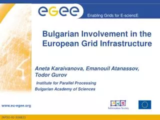 Bulgarian Involvement in the European Grid Infrastructure