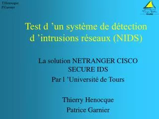 test d un syst me de d tection d intrusions r seaux nids