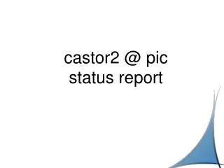 castor2 @ pic status report