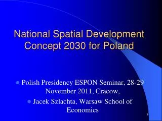 National Spatial Development Concept 2030 for Poland