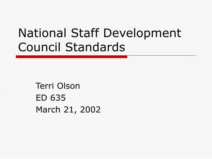 national staff development council standards