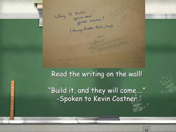 read the writing on the wall build it and they will come spoken to kevin costner