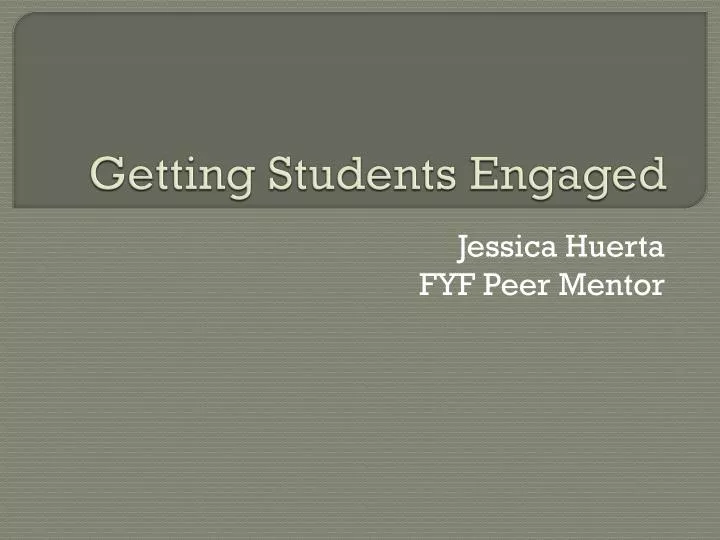 getting students engaged