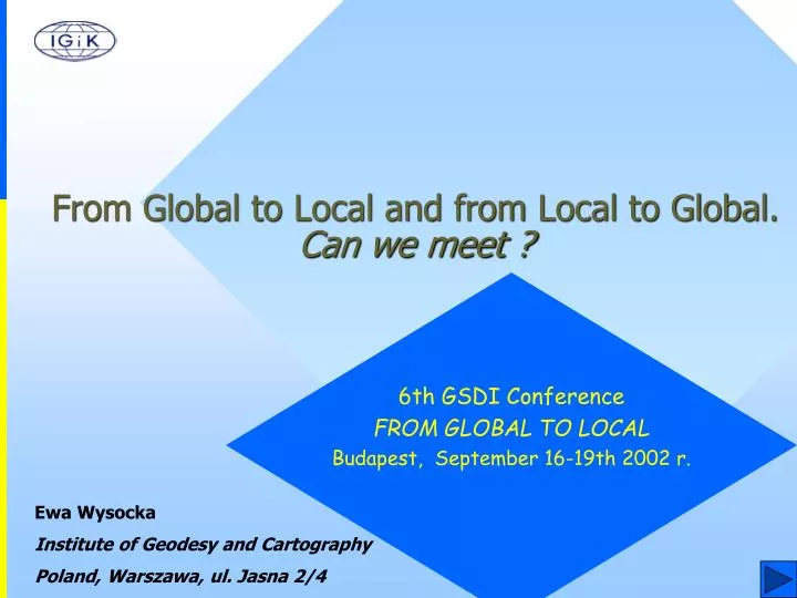 from global to local and from local to global can we meet