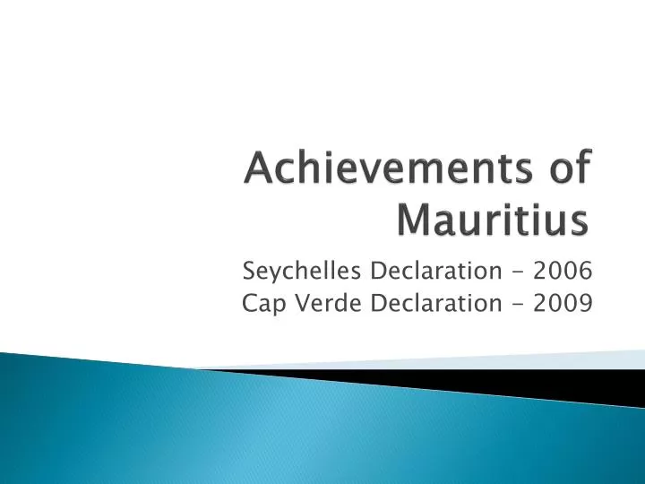 achievements of mauritius