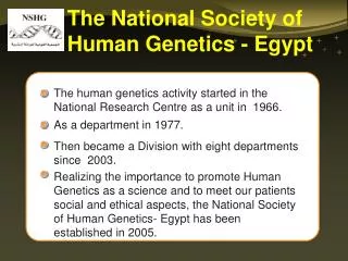 The National Society of Human Genetics - Egypt