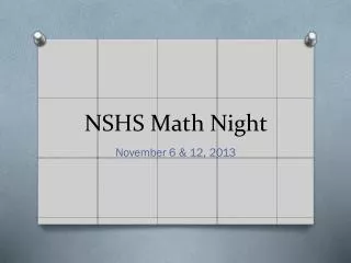 NSHS Math Night