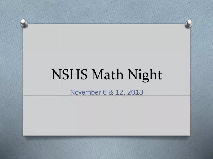 nshs math night