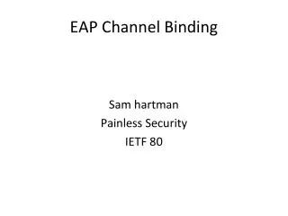 EAP Channel Binding