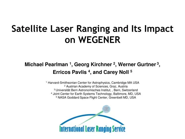 satellite laser ranging and its impact on wegener