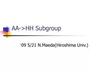 AA-&gt;HH Subgroup