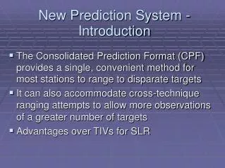 New Prediction System - Introduction