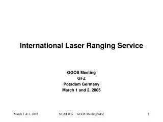 International Laser Ranging Service