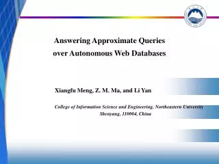 Answering Approximate Queries over Autonomous Web Databases