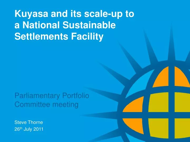 kuyasa and its scale up to a national sustainable settlements facility