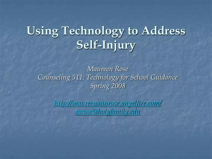 using technology to address self injury
