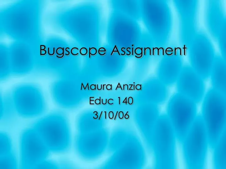 bugscope assignment