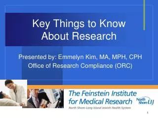 Key Things to Know About Research