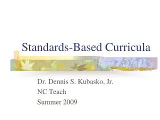 Standards-Based Curricula