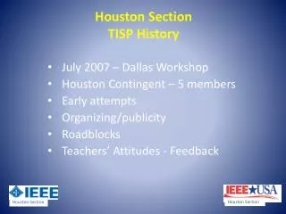 Houston Section TISP History