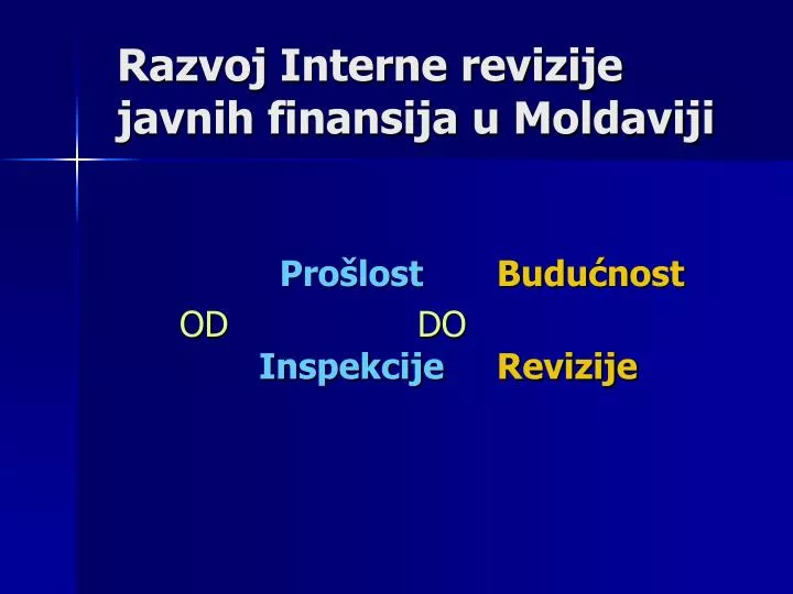 razvoj interne revizije javnih finansija u moldaviji