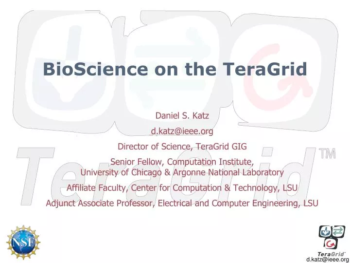 bioscience on the teragrid