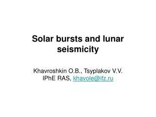 Solar bursts and lunar seismicity