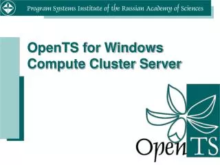 OpenTS for Windows Compute Cluster Server