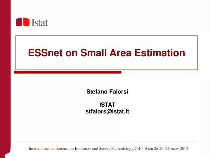essnet on small area estimation