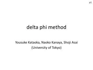 delta phi method