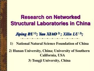 Research on Networked Structural Laboratories in China