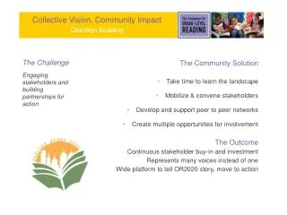 Collective Vision, Community Impact Coalition Building